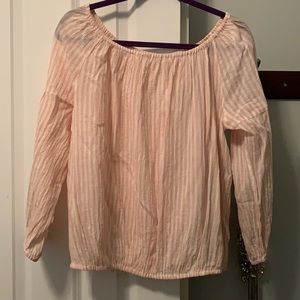 Pink and white striped linen top. NWT!